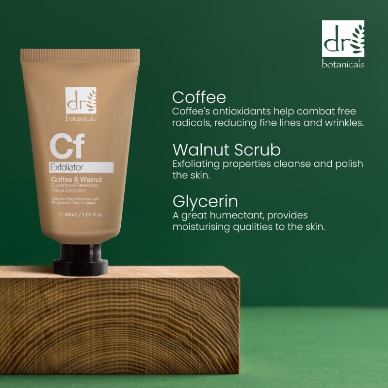 Coffee Superfood Renewing Facial Exfoliator with Physical & Chemical Exfoliation - Herbalshire Handmade Herbal Products