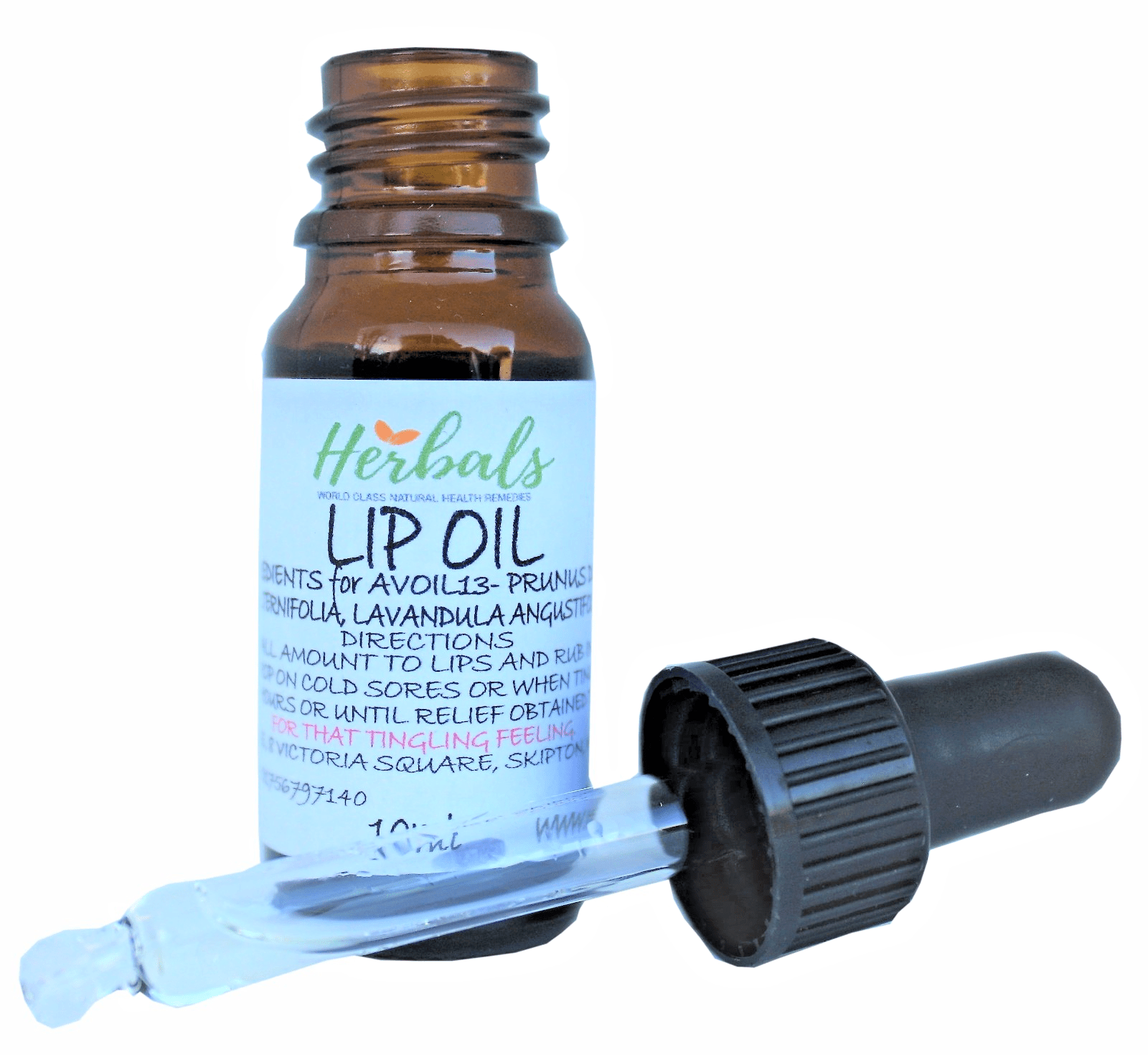 Cold Sore Relief Oil 10ml Natural Lip Care with Tea Tree & Lavender UK Handmade - Herbalshire Handmade Herbal Products