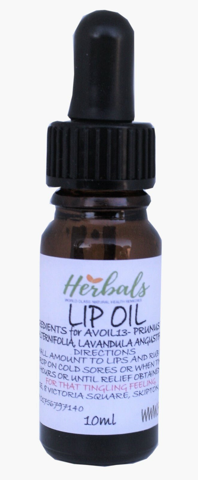 Cold Sore Relief Oil 10ml Natural Lip Care with Tea Tree & Lavender UK Handmade - Herbalshire Handmade Herbal Products