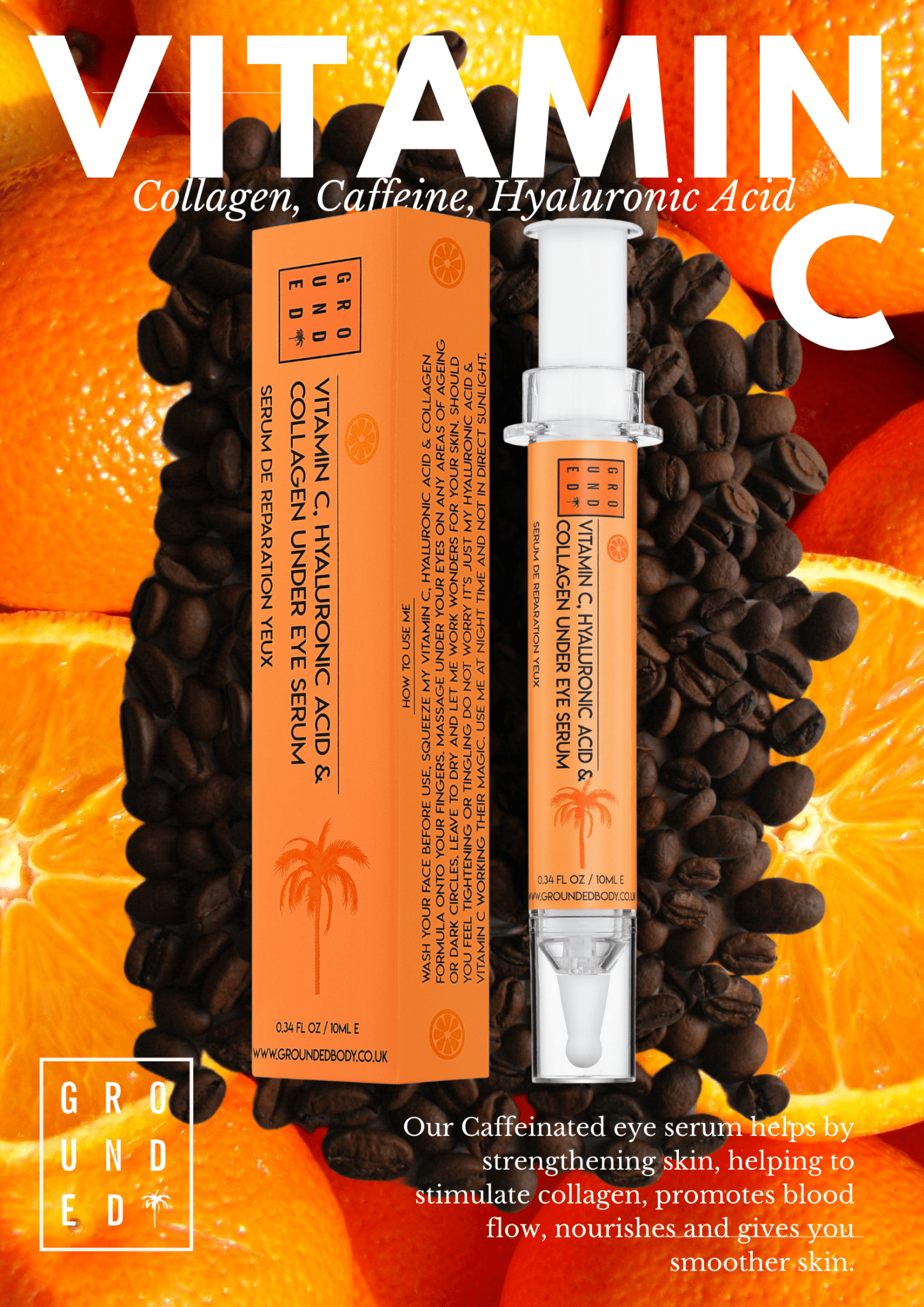 Collagen, Vitamin C, Biotin, Caffeine and HA Under Eye Serum - Herbalshire Handmade Herbal Products
