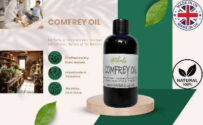Comfrey Leaf Infused Oil - Natural Relief for Arthritis, Fractures & Sprains - Herbalshire Handmade Herbal Products