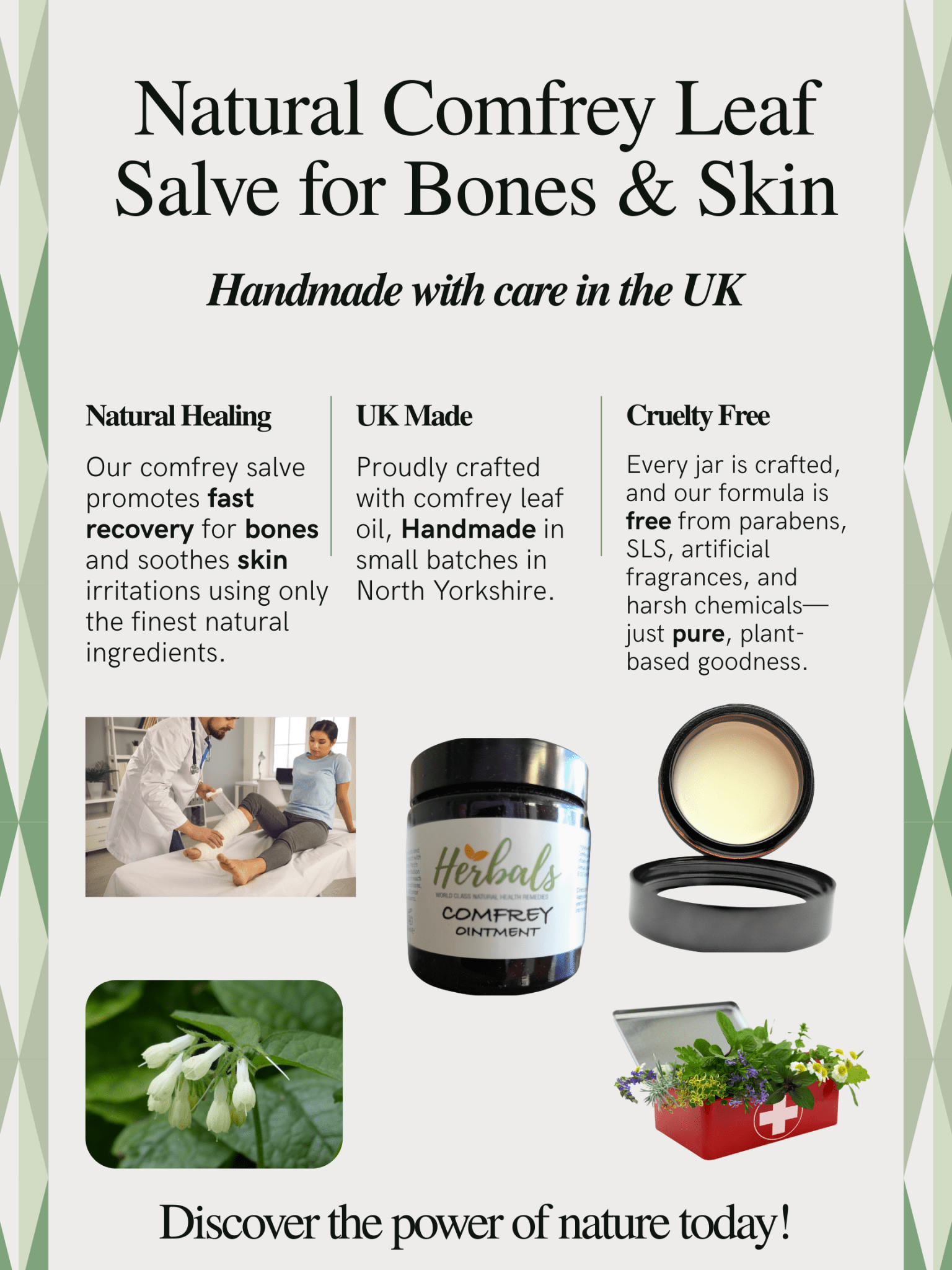 Comfrey Ointment UK – Natural Herbal Balm for Joints, Muscles & Bruises – Handmade in Yorkshire - Herbalshire Handmade Herbal Products