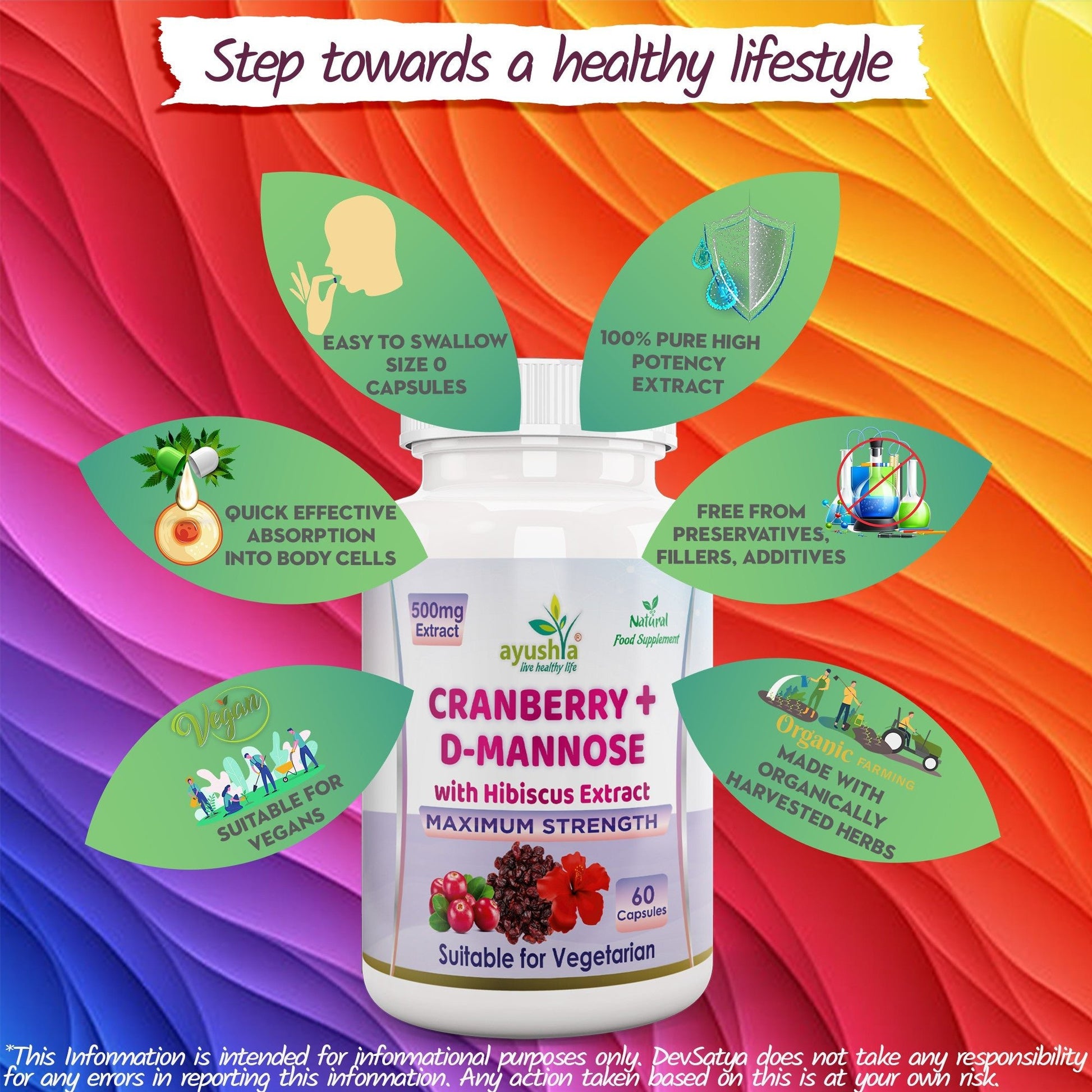 Cranberry D - Mannose with Hibiscus Extract Capsules UTI Bladder Support Cystitis - Herbalshire Handmade Herbal Products