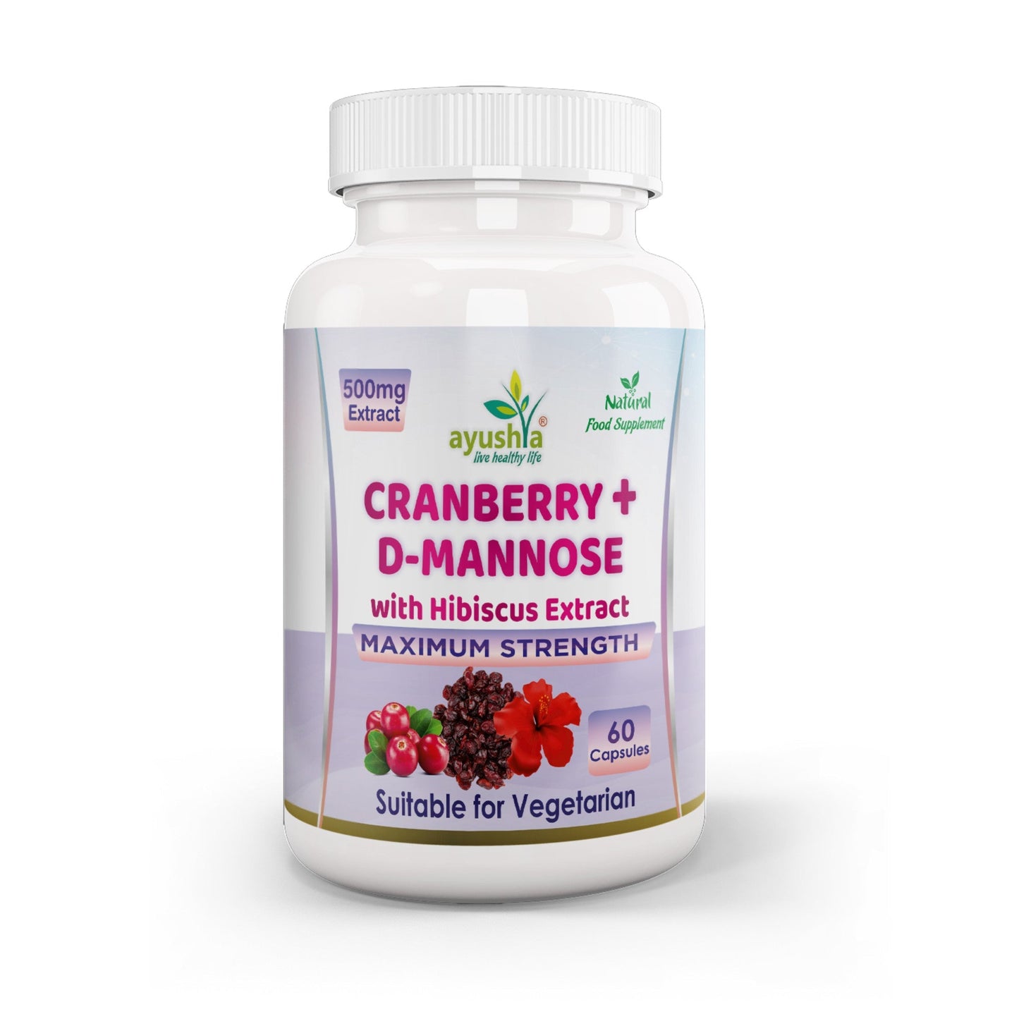 Cranberry D - Mannose with Hibiscus Extract Capsules UTI Bladder Support Cystitis - Herbalshire Handmade Herbal Products