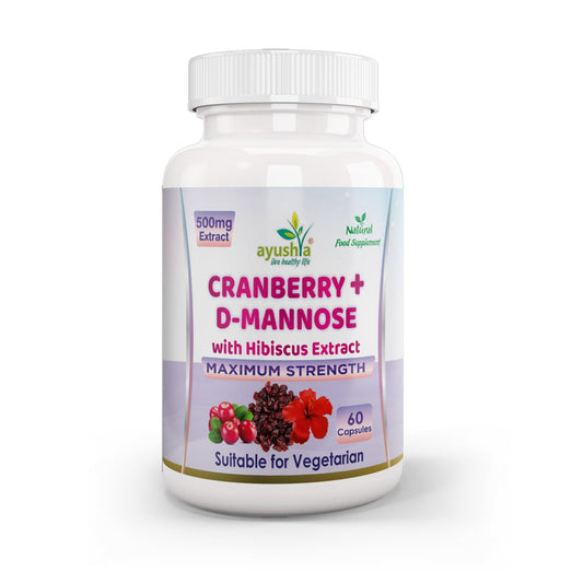 Cranberry D - Mannose with Hibiscus Extract Capsules UTI Bladder Support Cystitis - Herbalshire Handmade Herbal Products