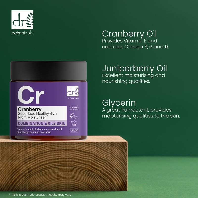 Cranberry Night Moisturiser 60ml - Herbalshire Handmade Herbal Products