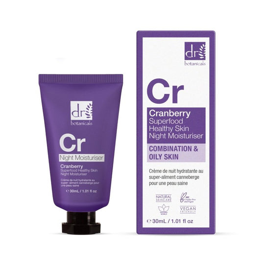 Cranberry Superfood Healthy Skin Night Moisturiser 30ml - Herbalshire Handmade Herbal Products