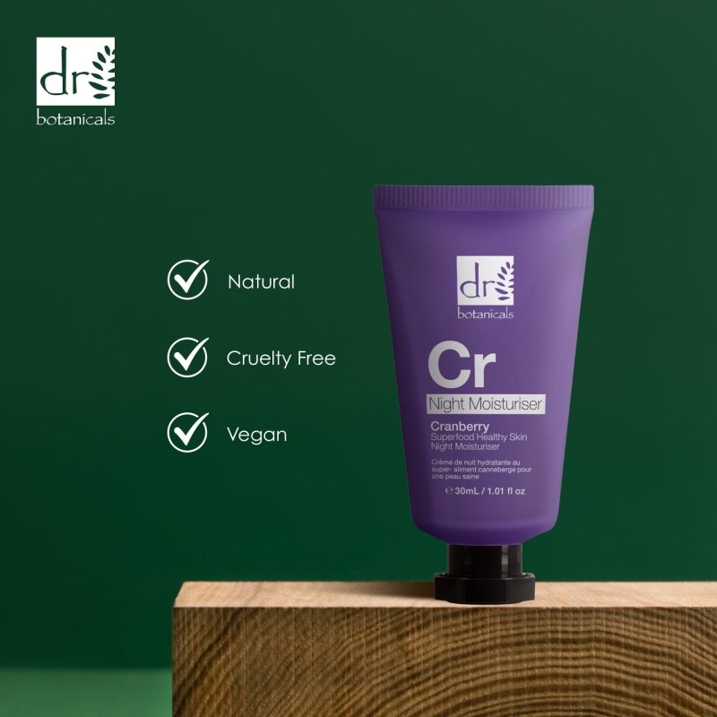 Cranberry Superfood Healthy Skin Night Moisturiser 30ml - Herbalshire Handmade Herbal Products