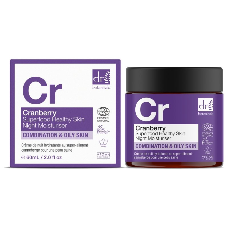 Cranberry Superfood Healthy Skin Night Moisturiser 60ml - Herbalshire Handmade Herbal Products