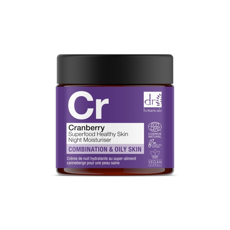 Cranberry Superfood Healthy Skin Night Moisturiser 60ml - Herbalshire Handmade Herbal Products