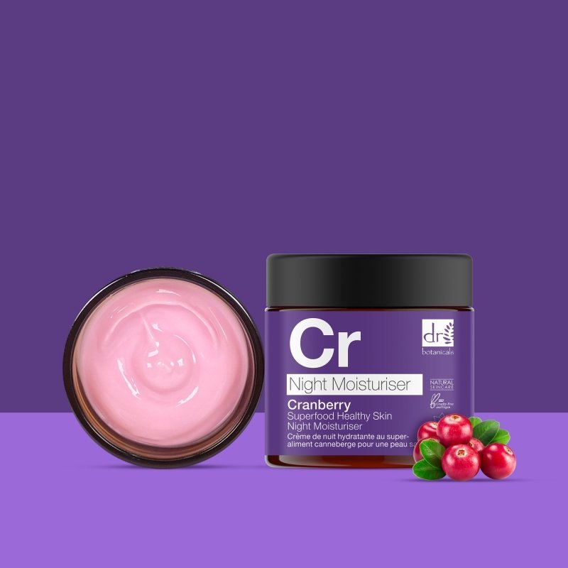 Cranberry Superfood Healthy Skin Night Moisturiser 60ml - Herbalshire Handmade Herbal Products