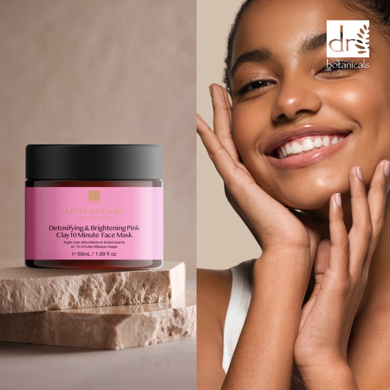 Detoxifying & Brightening Pink Clay 10 Minute Face Mask 50ml - Herbalshire Handmade Herbal Products