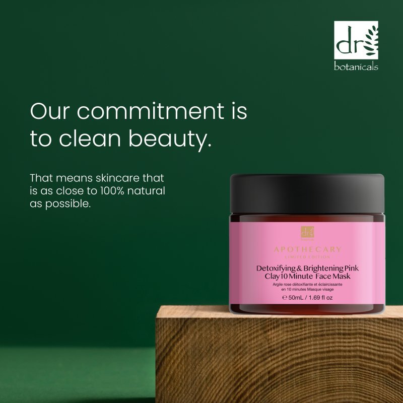 Detoxifying & Brightening Pink Clay 10 Minute Face Mask 50ml - Herbalshire Handmade Herbal Products