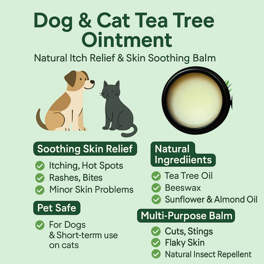 Dog & Cat Tea Tree Antiseptic Cream for Cracks, Sores & Relief Handmade - Herbalshire Handmade Herbal Products
