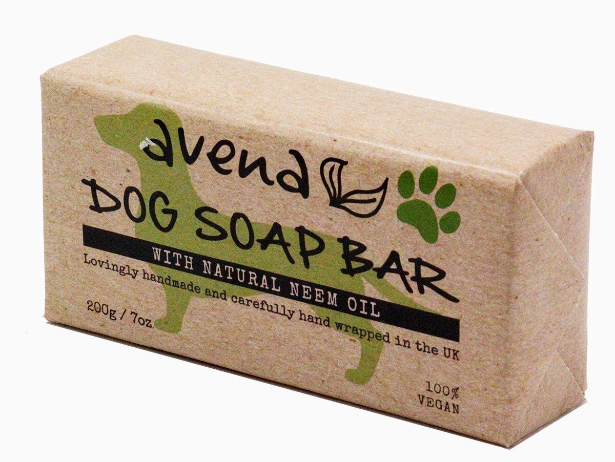 Dog Shampoo Bar Neem & Lemongrass Huge 200g Natural Dog Soap Vegan Grooming UK - Herbalshire Handmade Herbal Products