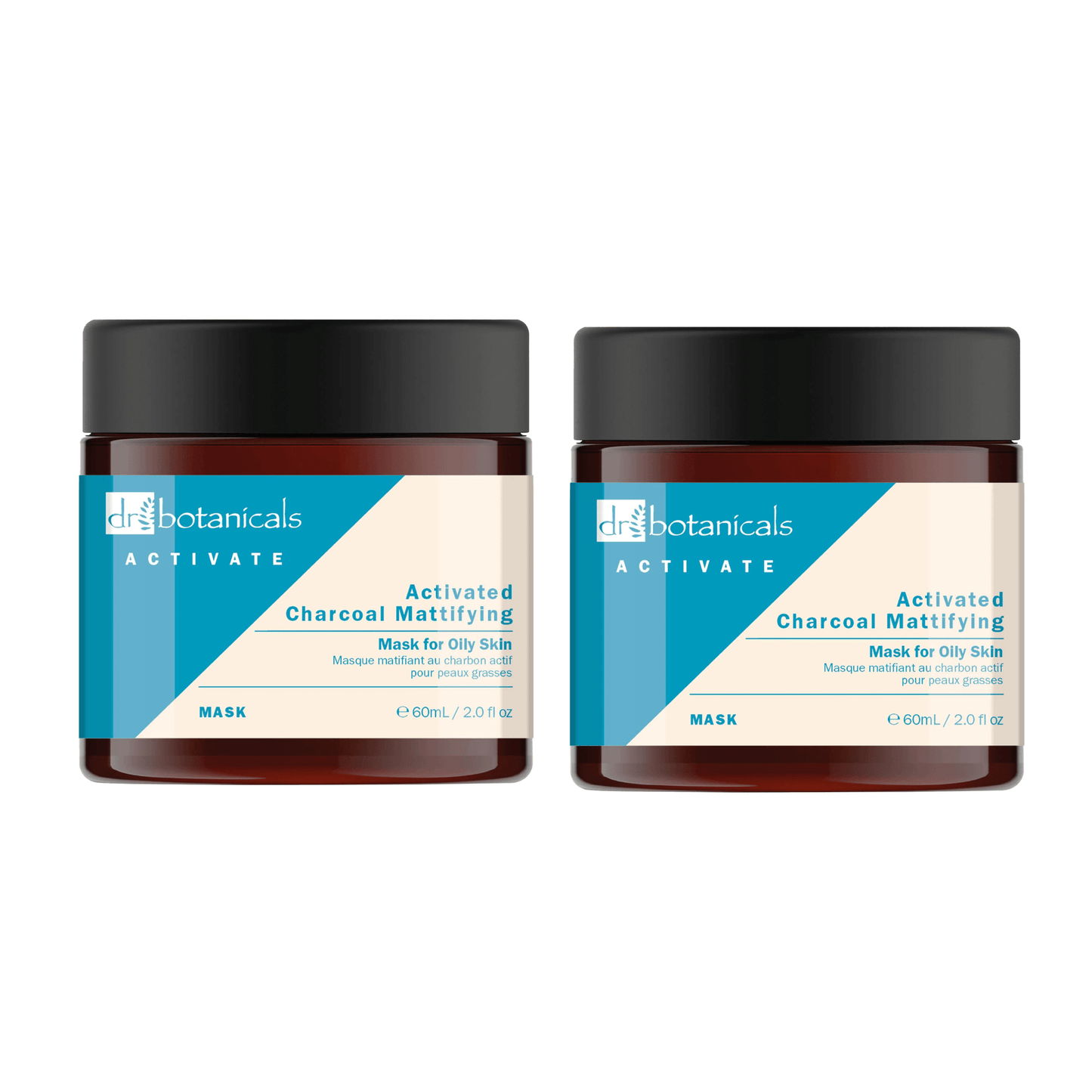 Dr Botanicals Activate Charcoal Mattifying Mask for Oily Skin 60ml Twin Value Savings Pack - Herbalshire Handmade Herbal Products