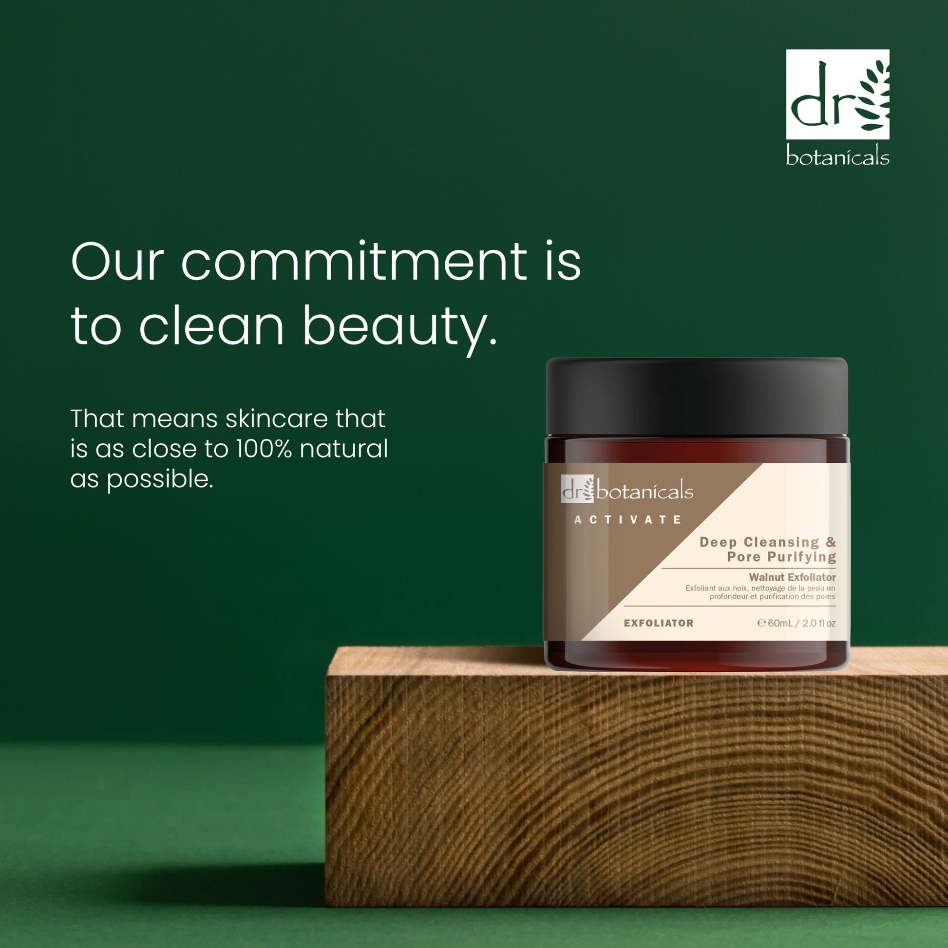 Dr Botanicals Activate Deep Cleansing & Pore Purifying Walnut Exfoliator 60ml Twin Value Savings Pack - Herbalshire Handmade Herbal Products