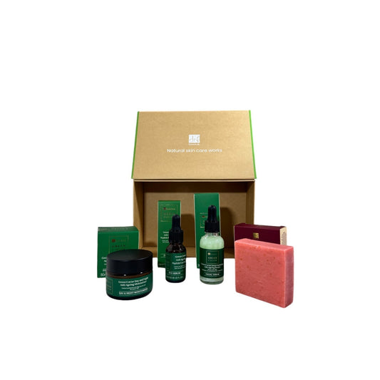Dr Botanicals Anti - Ageing Green Caviar Morning Skincare Christmas Gift Set - Herbalshire Handmade Herbal Products