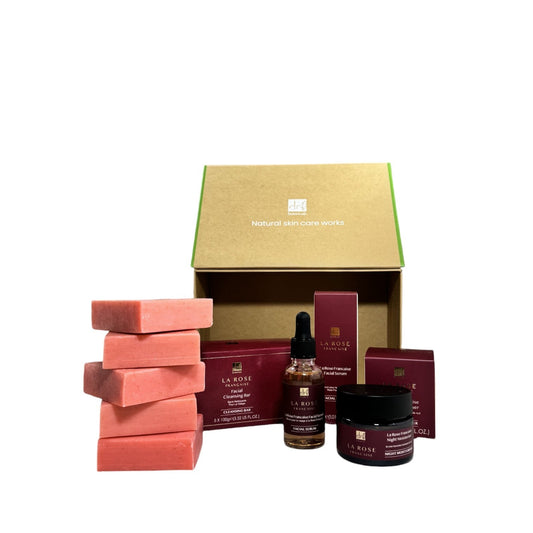 Dr Botanicals Anti - Ageing La Rose Francaise Evening Skincare Christmas Gift Set - Herbalshire Handmade Herbal Products