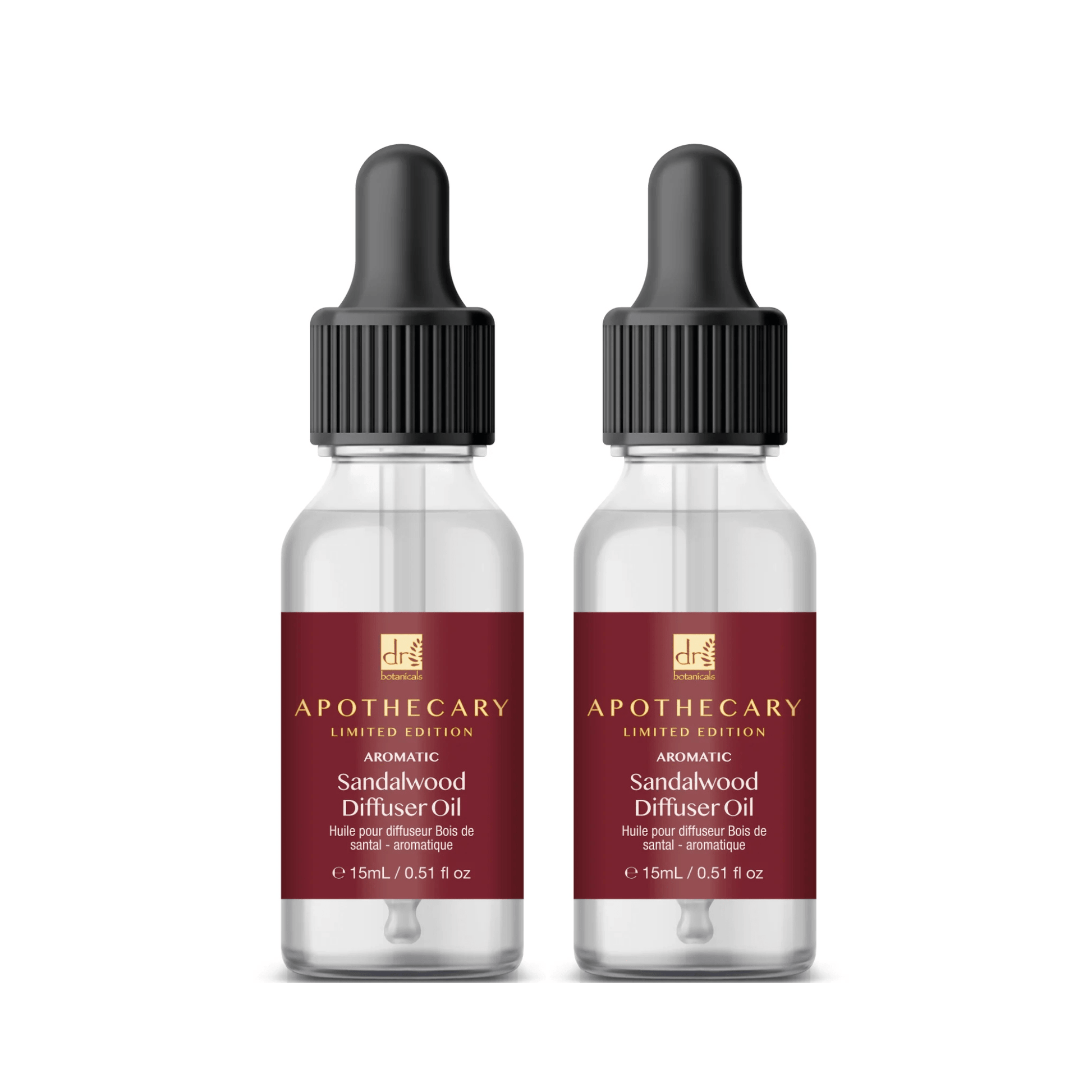 Dr Botanicals Aromatic Sandalwood Diffuser Oil 15ml Twin Value Savings Pack - Herbalshire Handmade Herbal Products