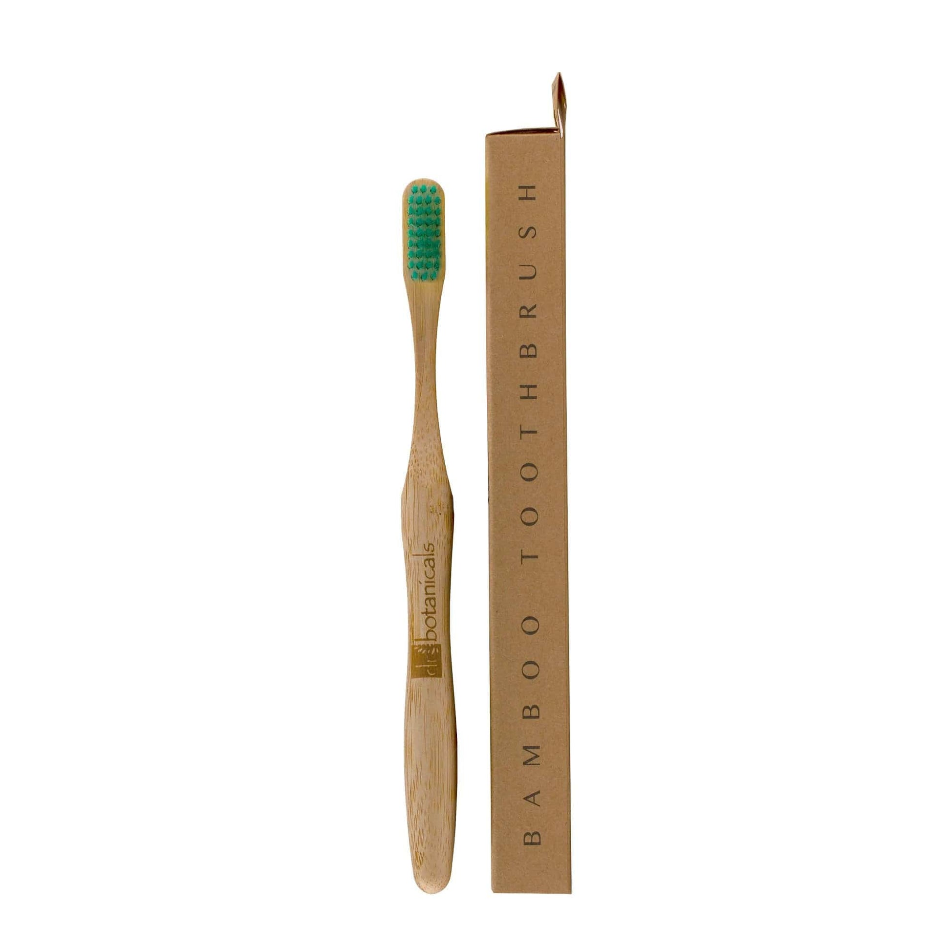 Dr Botanicals Bamboo Toothbrush Green Twin Value Savings Pack - Herbalshire Handmade Herbal Products