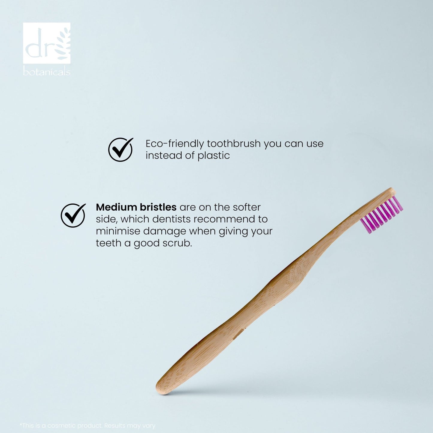 Dr Botanicals Bamboo Toothbrush Purple Twin Value Savings Pack - Herbalshire Handmade Herbal Products