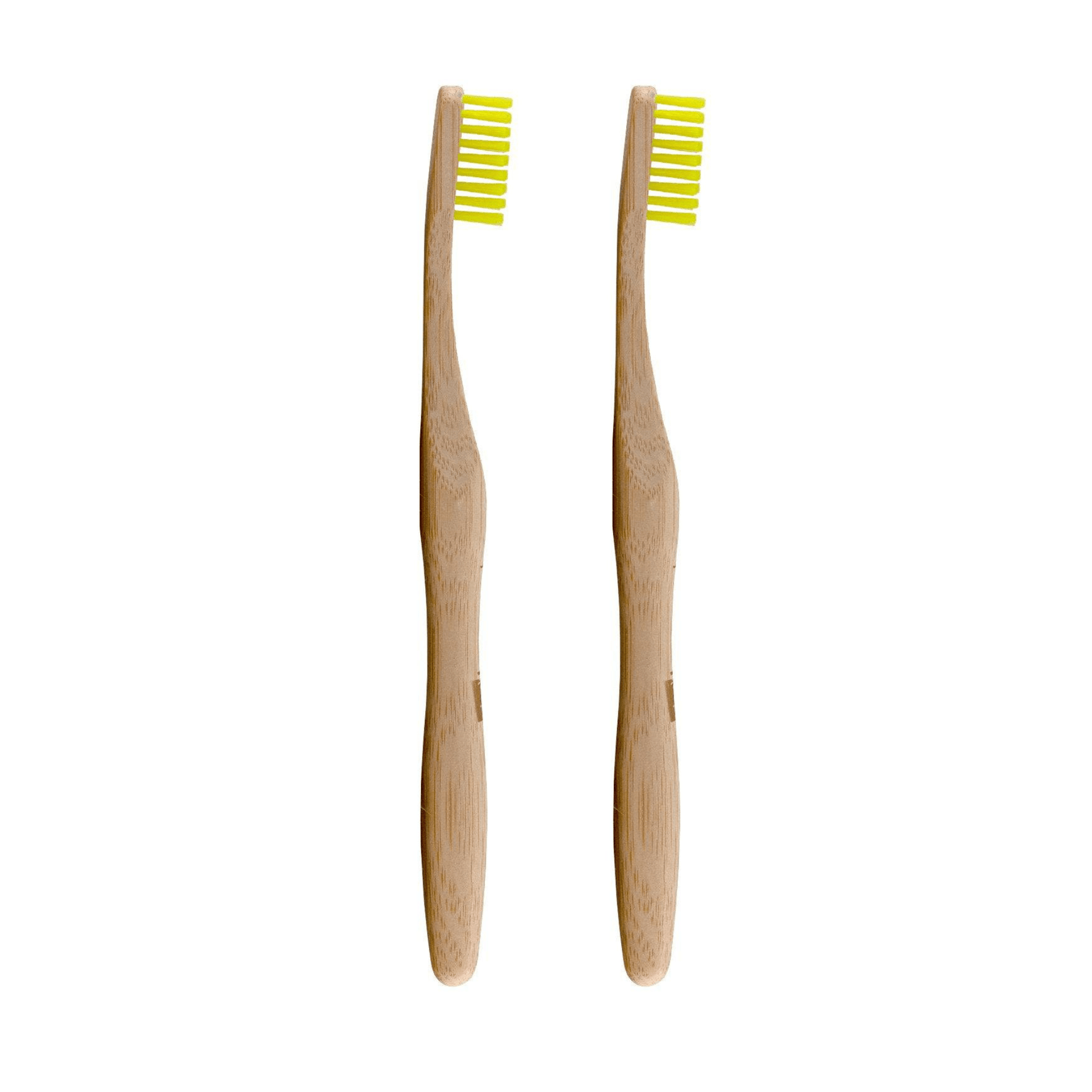 Dr Botanicals Bamboo Toothbrush Yellow Twin Value Savings Pack - Herbalshire Handmade Herbal Products