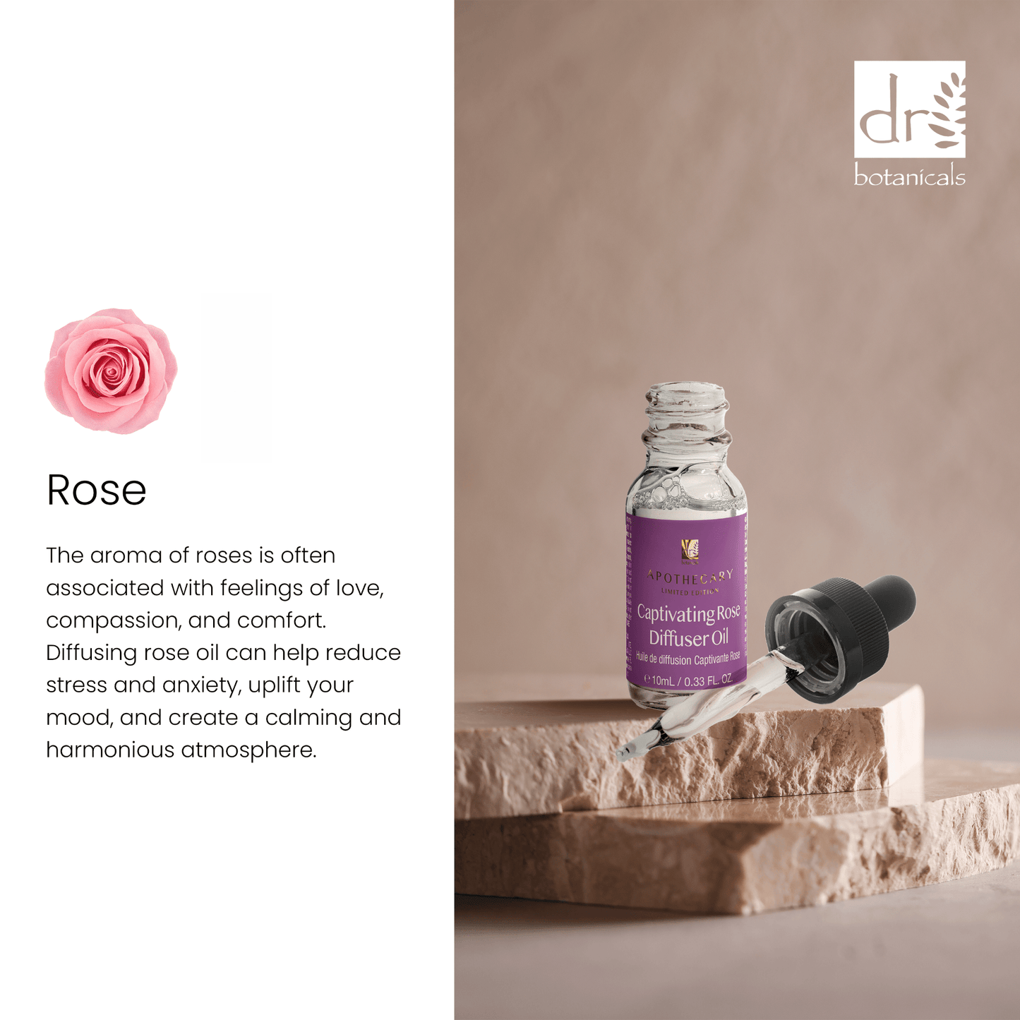 Dr Botanicals Christmas Relaxtion Rose Diffuser Kit with Sandalwood & Bergamot Candle - Herbalshire Handmade Herbal Products