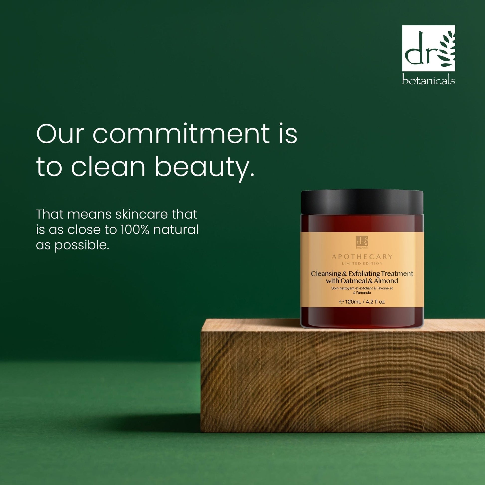 Dr Botanicals Cleansing & Exfoliating Treatment with Oatmeal & Almond 120ml Twin Value Savings Pack - Herbalshire Handmade Herbal Products