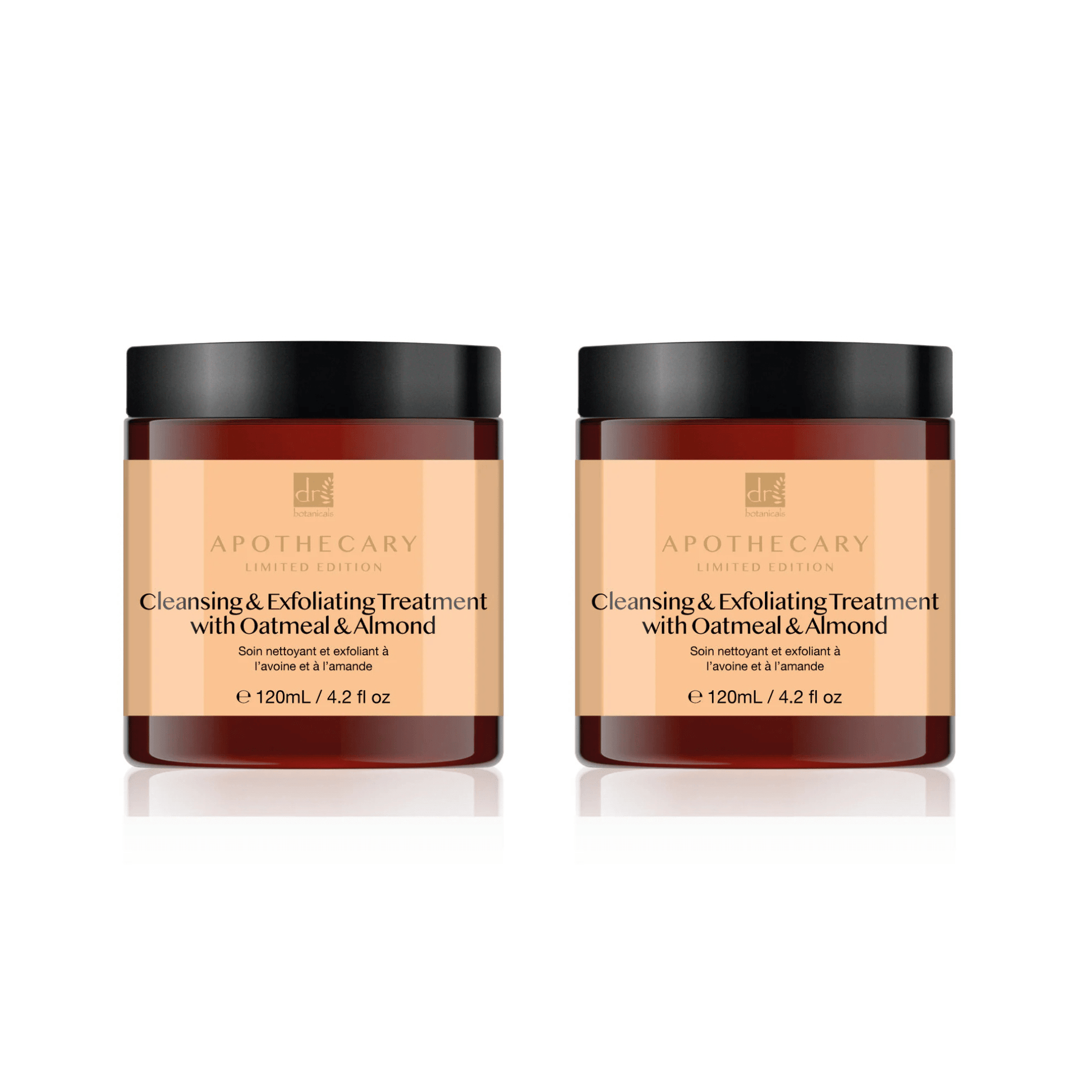 Dr Botanicals Cleansing & Exfoliating Treatment with Oatmeal & Almond 120ml Twin Value Savings Pack - Herbalshire Handmade Herbal Products