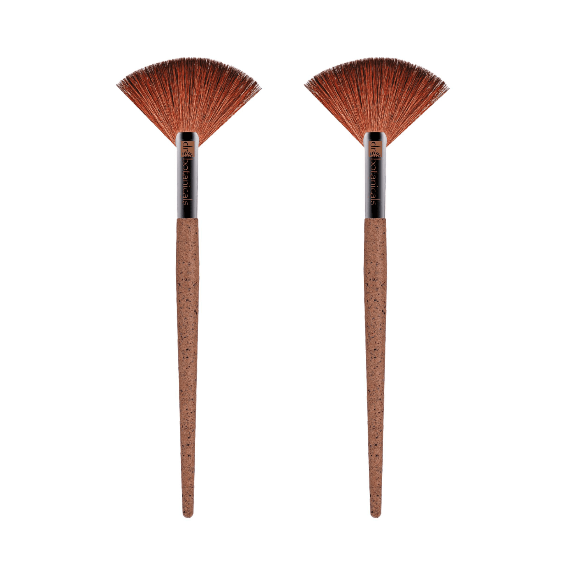 Dr Botanicals Coffee Ground Fan Brush Twin Value Savings Pack - Herbalshire Handmade Herbal Products
