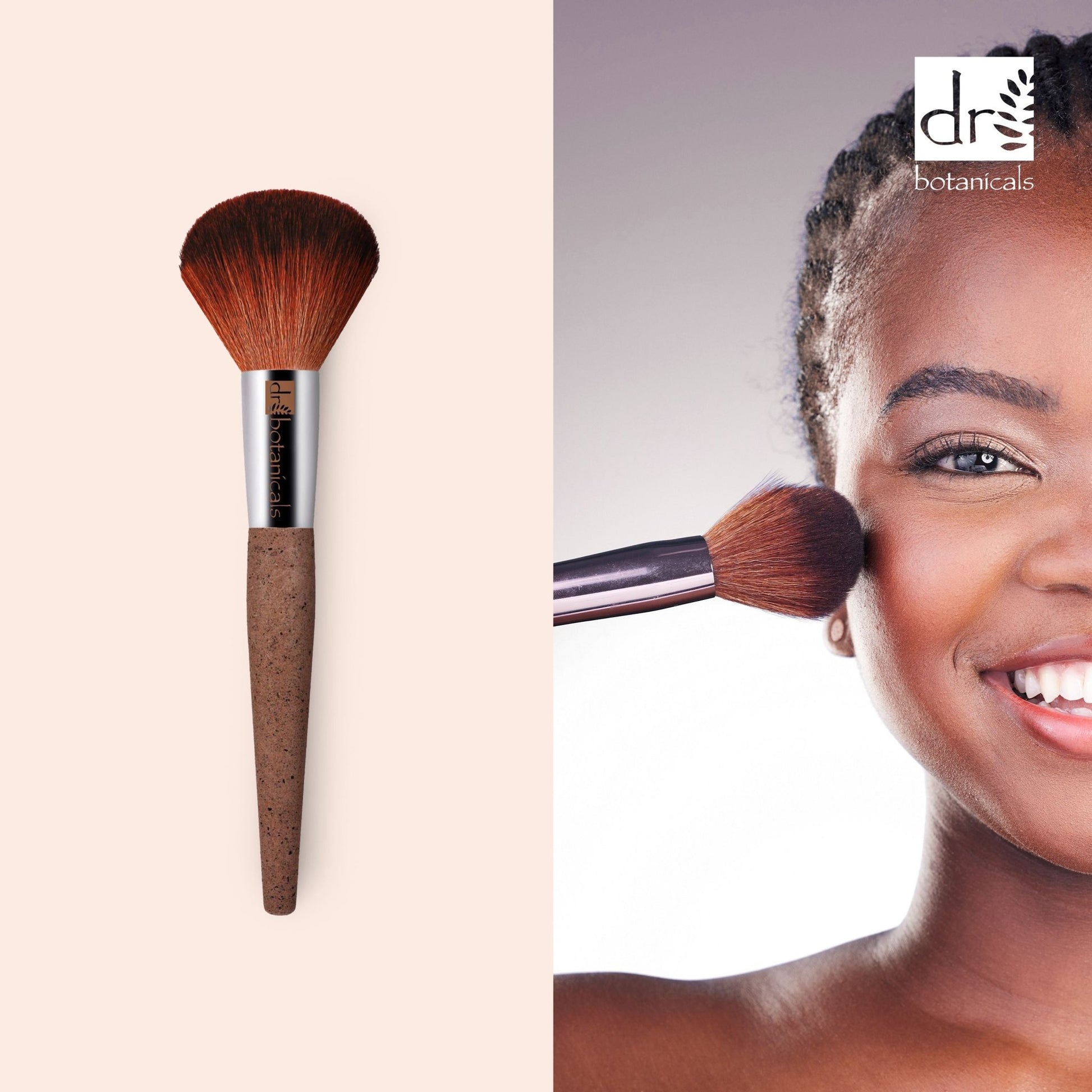 Dr Botanicals Coffee Ground Powder Brush Twin Value Savings Pack - Herbalshire Handmade Herbal Products