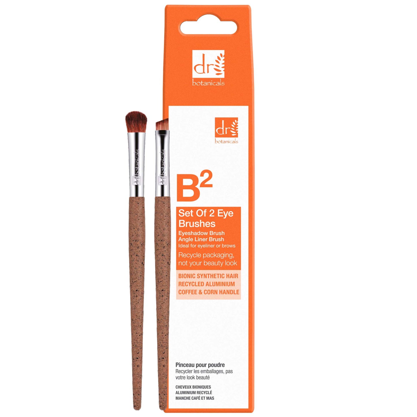 Dr Botanicals Coffee Ground Set Of 2 Eye Brushes Twin Value Savings Pack - Herbalshire Handmade Herbal Products