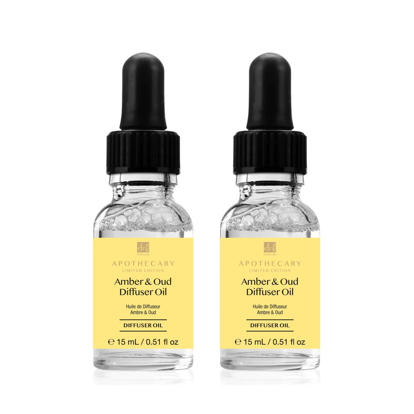Dr Botanicals Deep Relax & Calm Amber & Oud Diffuser Oil 15ml Twin Value Savings Pack - Herbalshire Handmade Herbal Products
