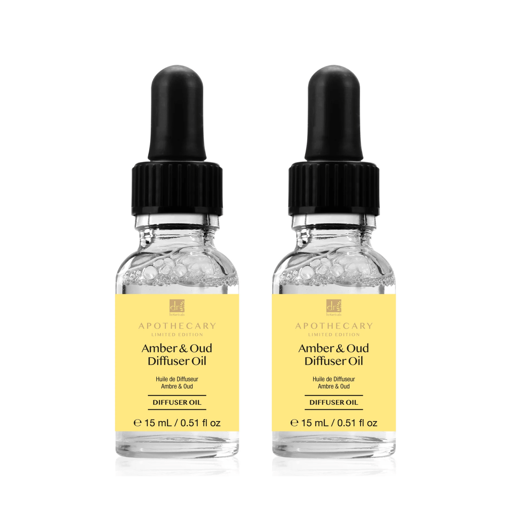 Dr Botanicals Deep Relax & Calm Amber & Oud Diffuser Oil 15ml Twin Value Savings Pack - Herbalshire Handmade Herbal Products