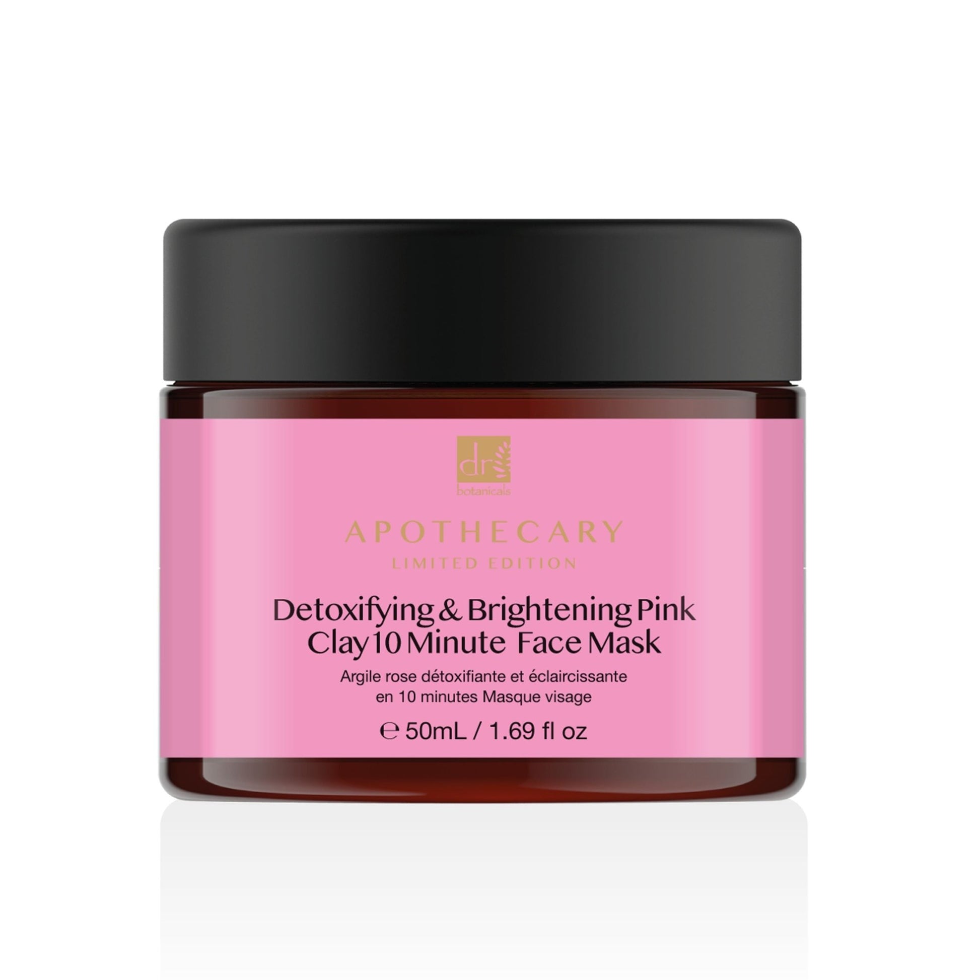 Dr Botanicals Detoxifying & Brightening Pink Clay 10 Minute Face Mask 50ml Twin Value Savings Pack - Herbalshire Handmade Herbal Products