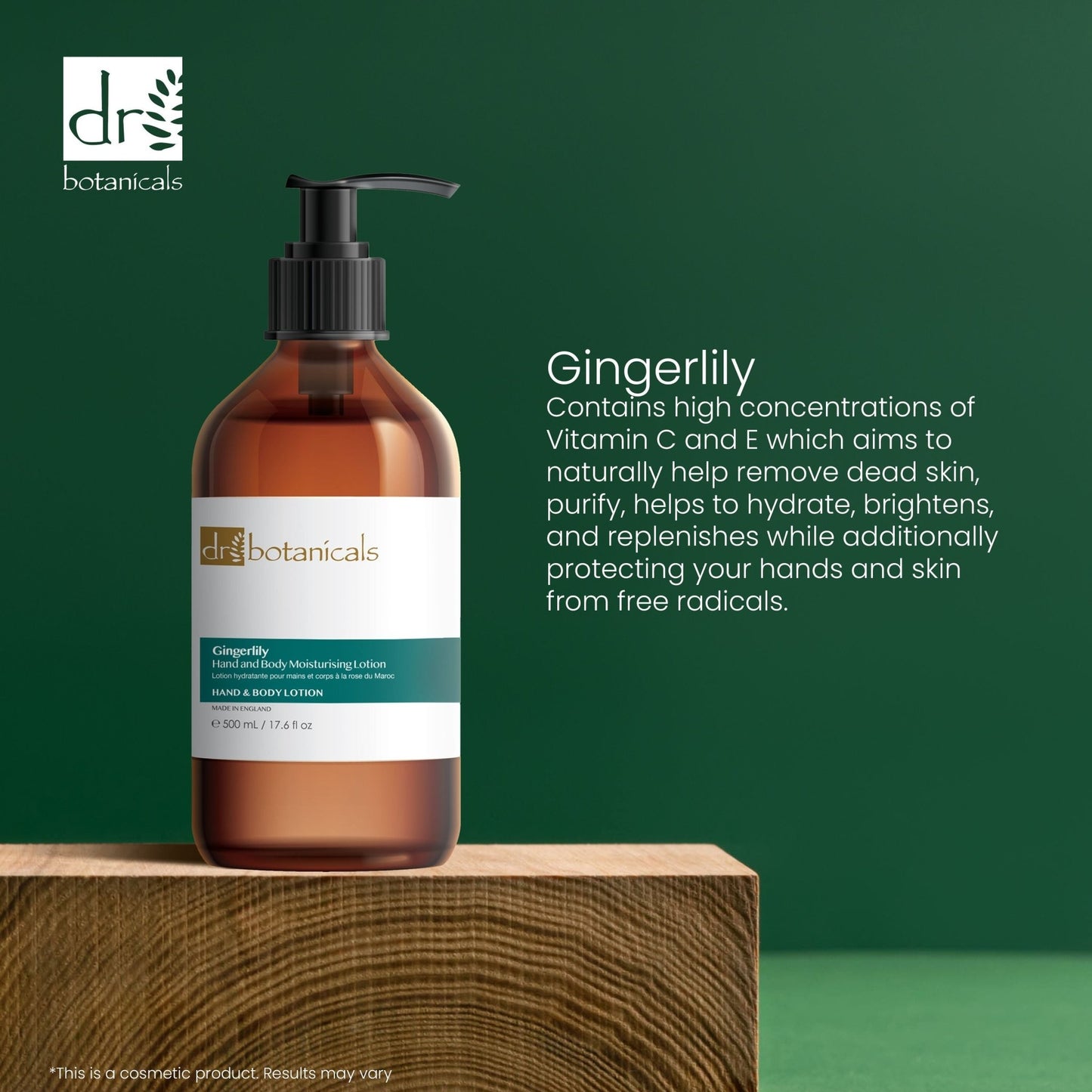 Dr Botanicals Gingerlily Hand & Body Moisturising Lotion 500ml Twin Value Savings Pack - Herbalshire Handmade Herbal Products