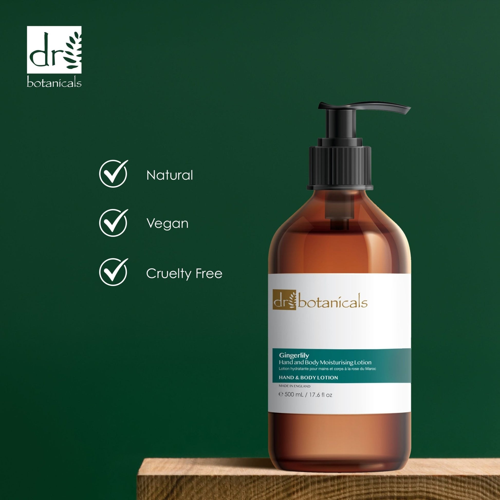 Dr Botanicals Gingerlily Hand & Body Moisturising Lotion 500ml Twin Value Savings Pack - Herbalshire Handmade Herbal Products