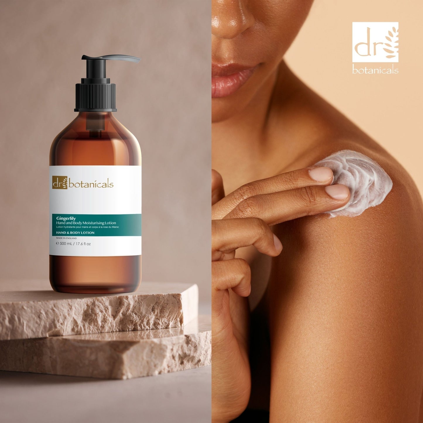 Dr Botanicals Gingerlily Hand & Body Moisturising Lotion 500ml Twin Value Savings Pack - Herbalshire Handmade Herbal Products
