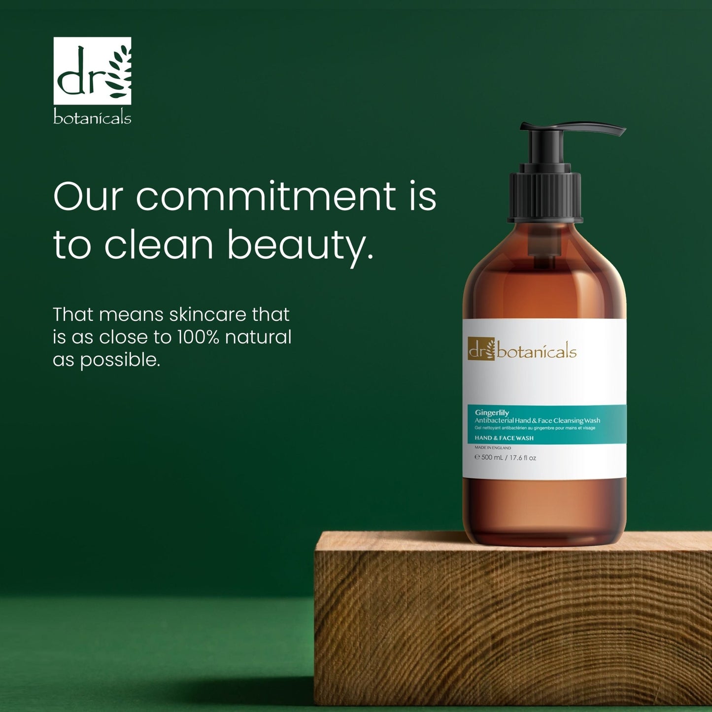 Dr Botanicals Gingerlily Hand & Face Cleansing Wash 500ml Twin Value Savings Pack - Herbalshire Handmade Herbal Products