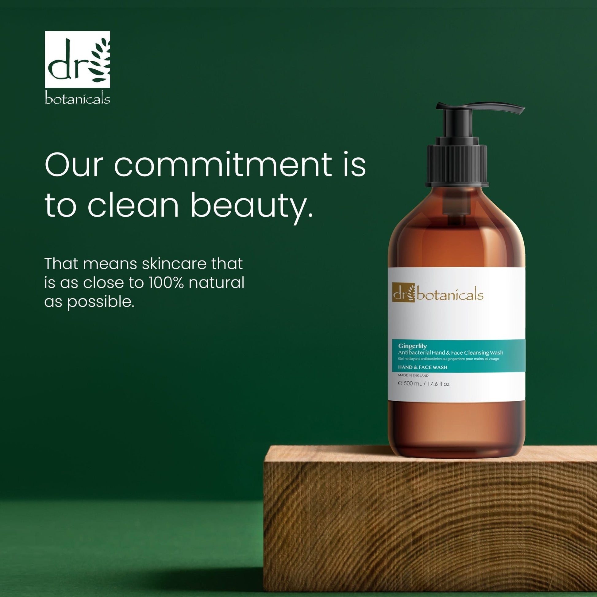 Dr Botanicals Gingerlily Hand & Face Cleansing Wash 500ml Twin Value Savings Pack - Herbalshire Handmade Herbal Products