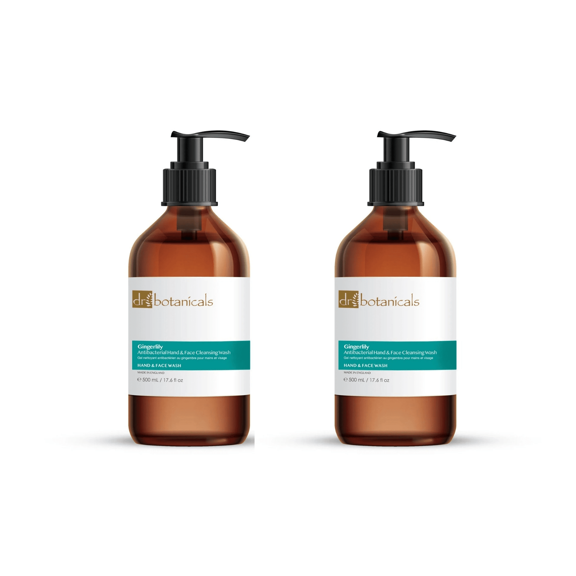 Dr Botanicals Gingerlily Hand & Face Cleansing Wash 500ml Twin Value Savings Pack - Herbalshire Handmade Herbal Products