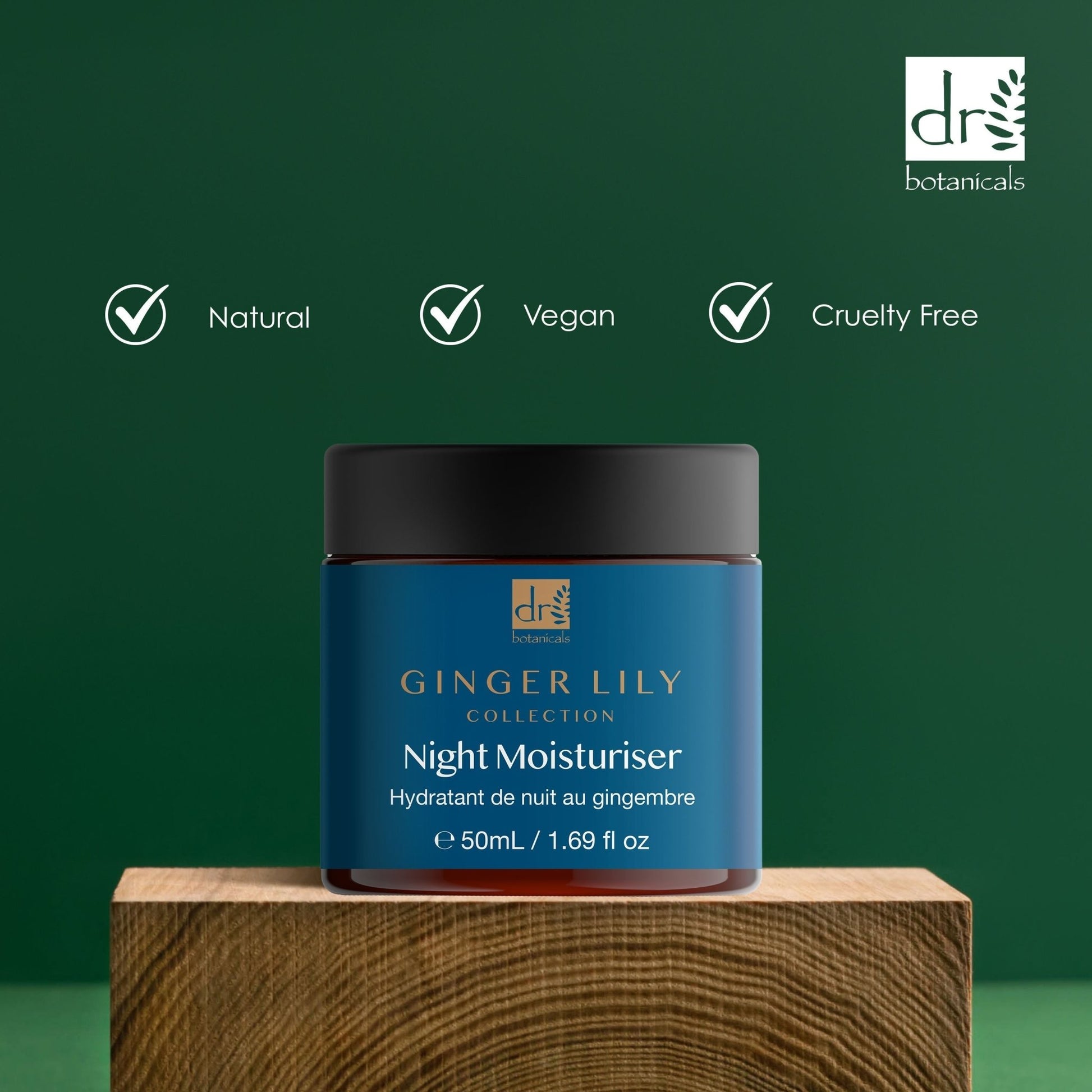 Dr Botanicals Gingerlily Night Moisturiser 50ml Twin Value Savings Pack - Herbalshire Handmade Herbal Products