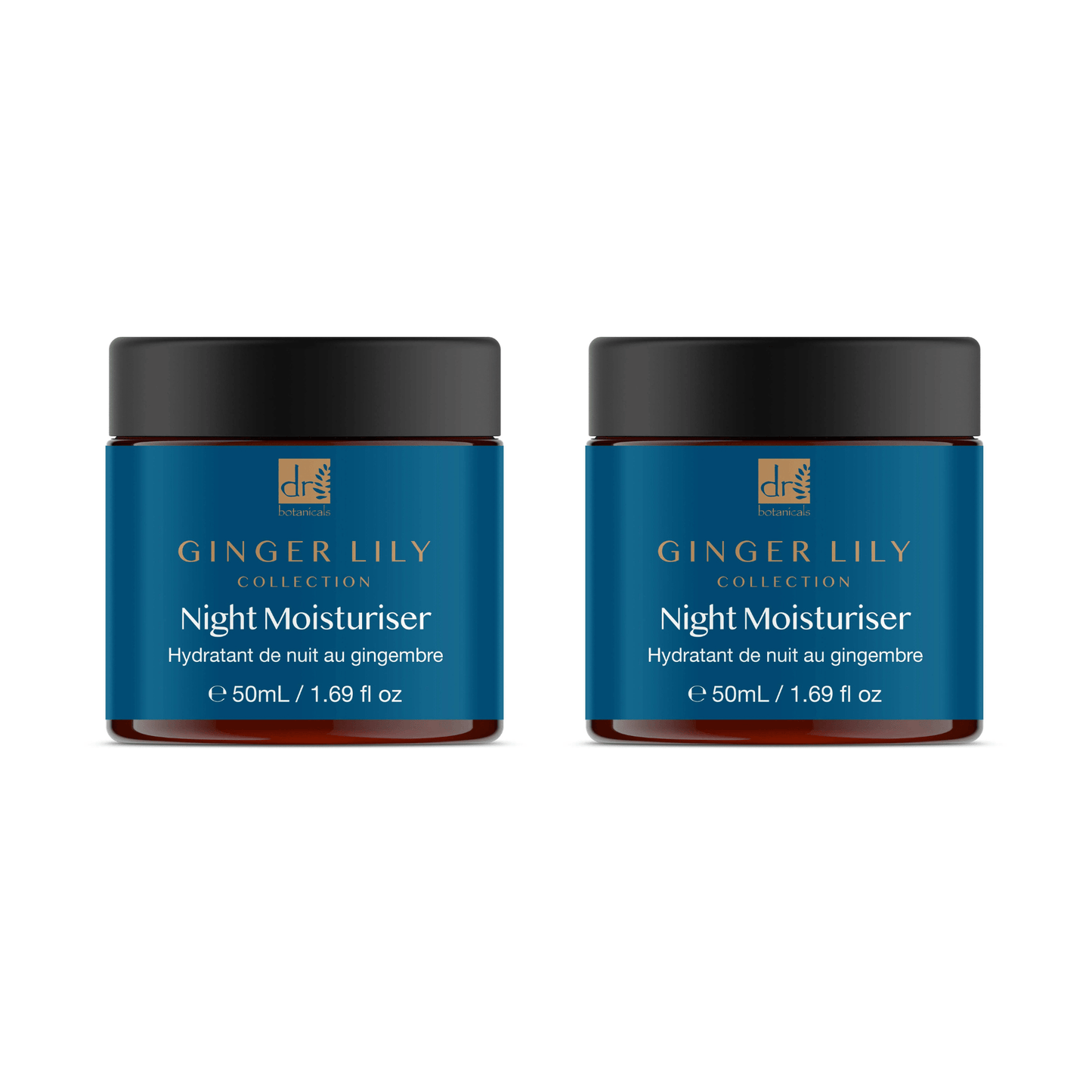 Dr Botanicals Gingerlily Night Moisturiser 50ml Twin Value Savings Pack - Herbalshire Handmade Herbal Products