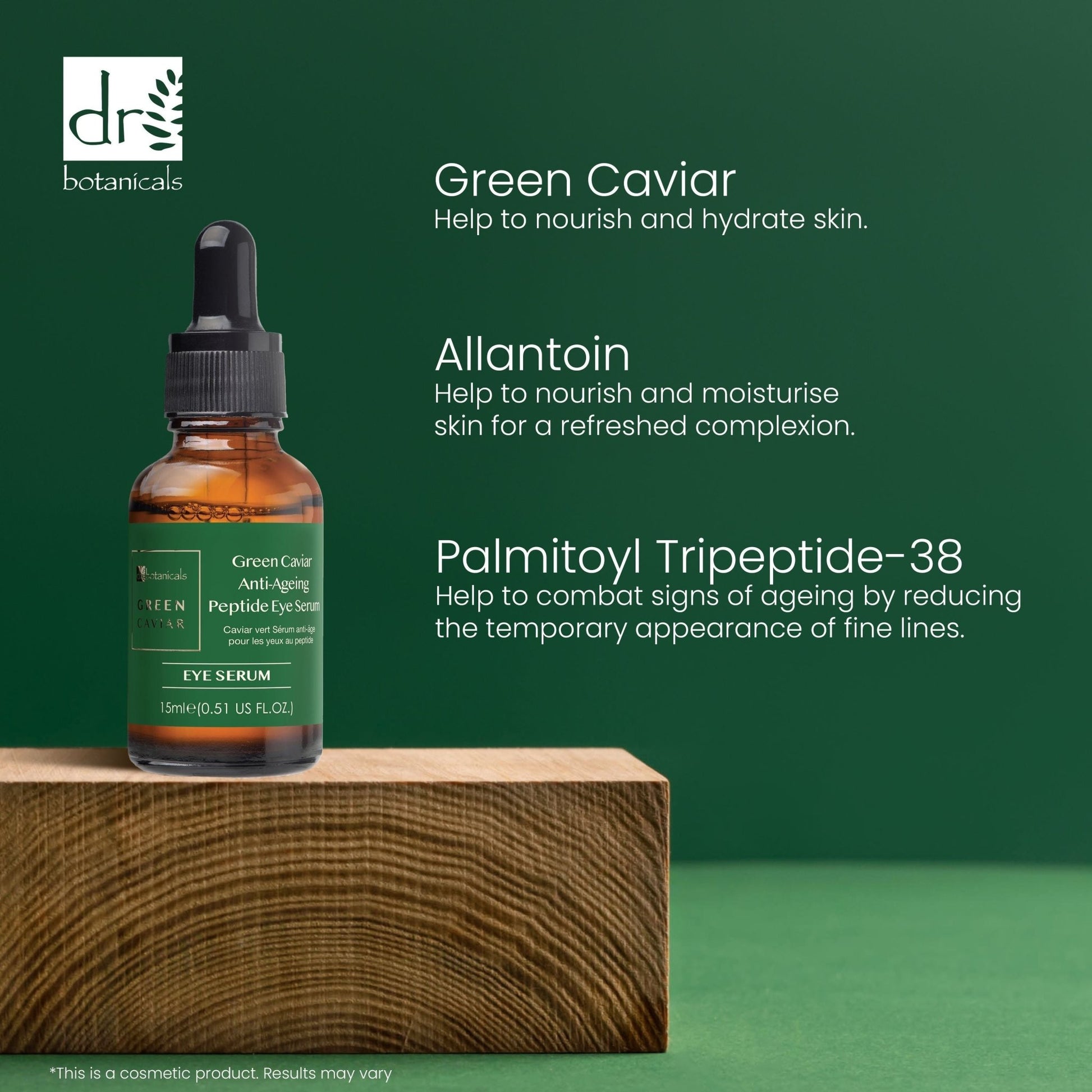 Dr Botanicals Green Caviar Anti - Ageing Peptide Eye Serum 15ml Twin Value Savings Pack - Herbalshire Handmade Herbal Products