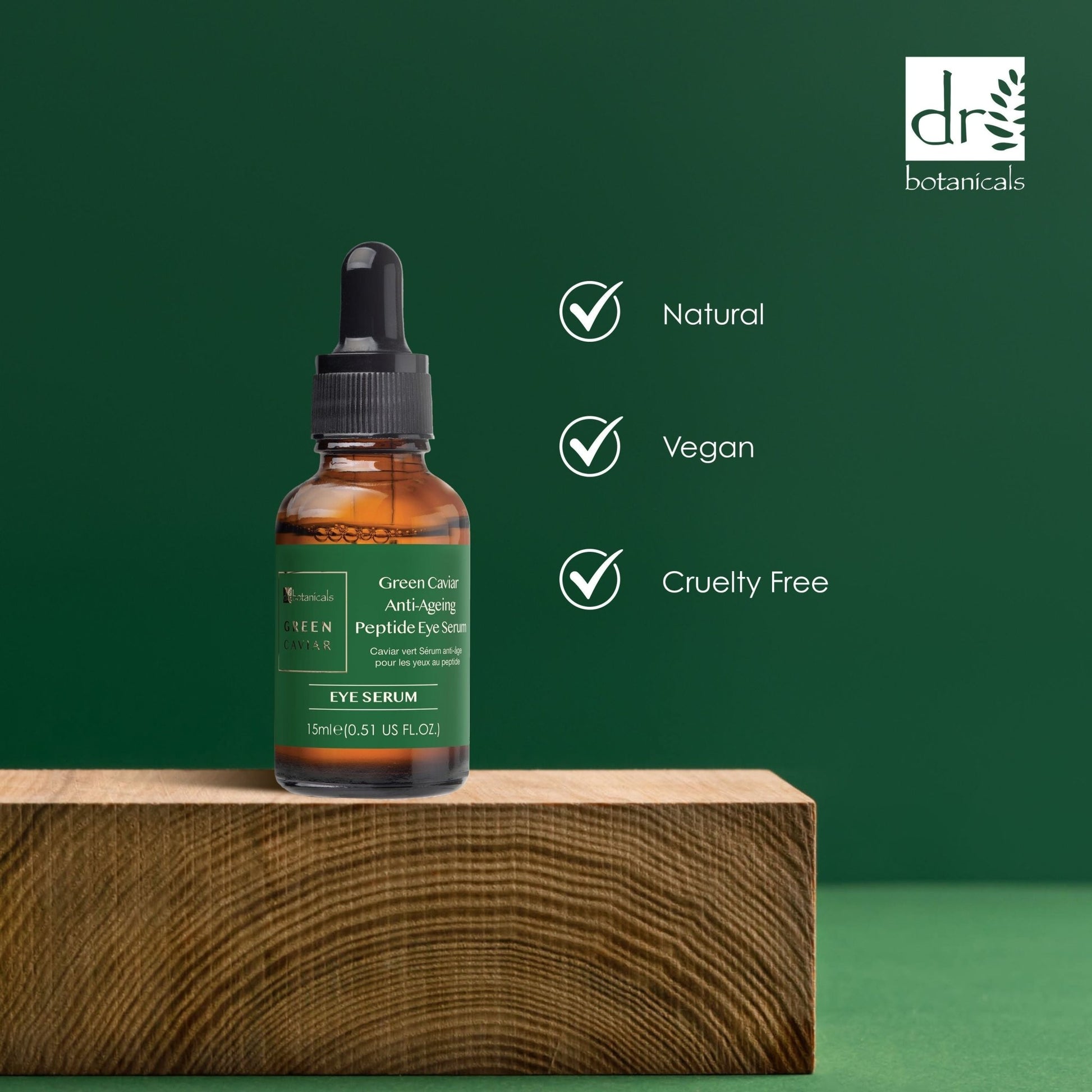 Dr Botanicals Green Caviar Anti - Ageing Peptide Eye Serum 15ml Twin Value Savings Pack - Herbalshire Handmade Herbal Products