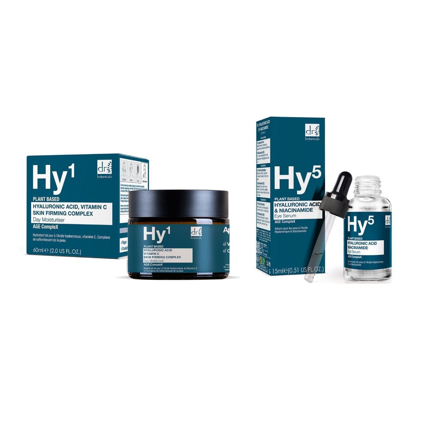 Dr Botanicals Hyaluronic Acid Day Moisturiser & Eye Serum Kit - Herbalshire Handmade Herbal Products