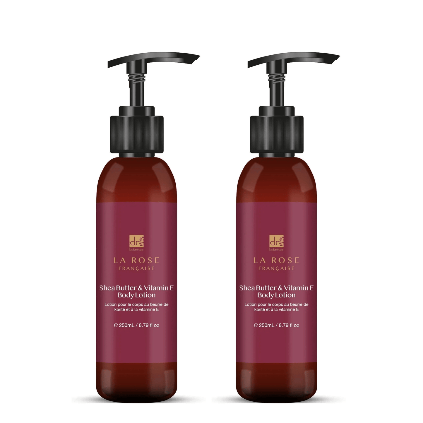 Dr Botanicals La Rose Francaise Body Lotion 250ml Twin Value Savings Pack - Herbalshire Handmade Herbal Products