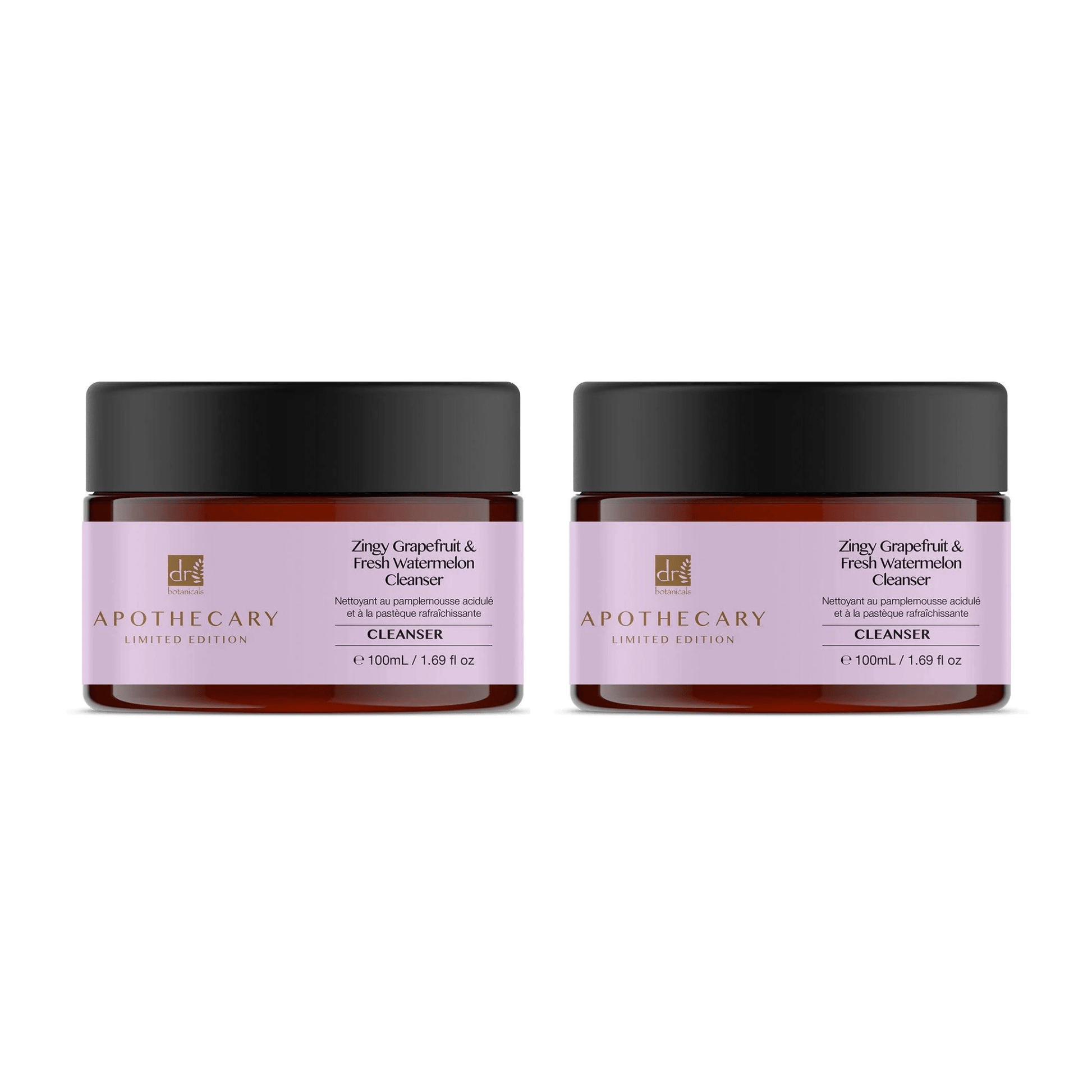 Dr Botanicals Zingy Grapefruit & Fresh Watermelon Cleanser 100ml Twin Value Savings Pack - Herbalshire Handmade Herbal Products