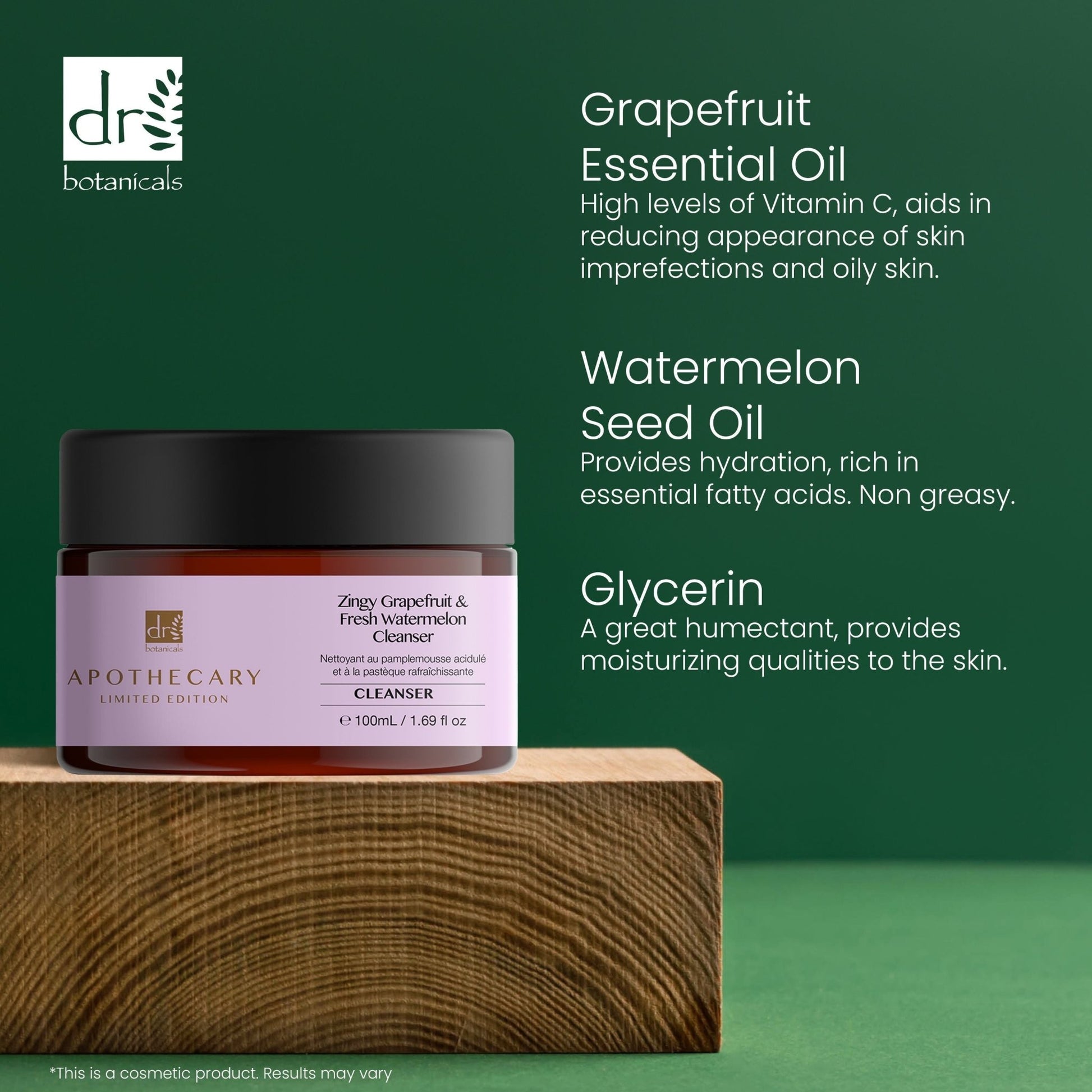 Dr Botanicals Zingy Grapefruit & Fresh Watermelon Cleanser 100ml Twin Value Savings Pack - Herbalshire Handmade Herbal Products